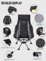 Lightweight Black Reclining Camp Chair - Hình 9