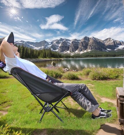 Ultralight Black Compact Backpacking Chair - Hình 2