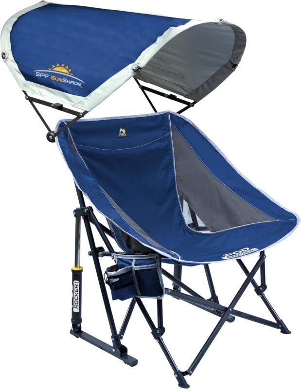 Royal Blue Freestyle Rocker Chair with SPF Sunshade