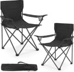 Sturdy Black Folding Camp Chairs - Hình 11