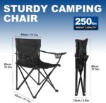 Sturdy Black Folding Camp Chairs - Hình 3