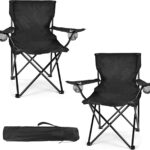 Sturdy Black Folding Camp Chairs