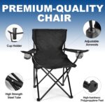 Sturdy Black Folding Camp Chairs - Hình 6