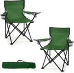 Sturdy Black Folding Camp Chairs - Hình 8