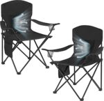Sturdy Black Folding Camp Chairs - Hình 12
