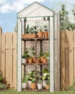 Compact Wooden Shelf Greenhouse