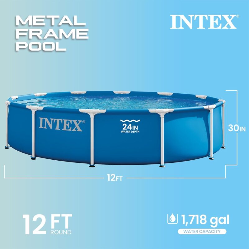 12FT Round Metal Frame Above Ground Pool