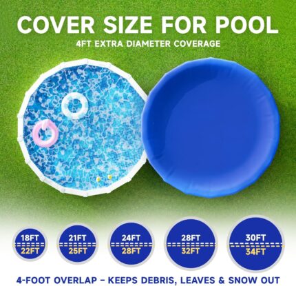 Heavy-Duty Round Above Ground Pool Winter Cover - Hình 2