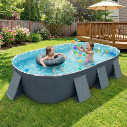 Large Oval Frame Above Ground Family Pool - Hình 2