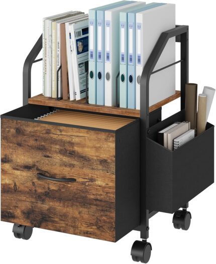 Industrial Rustic Mobile File Cabinet