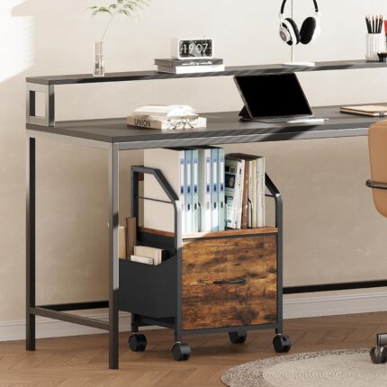 Industrial Rustic Mobile File Cabinet - image 2
