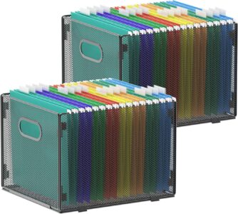 Mesh Desktop File Organizer with Hanging Folders
