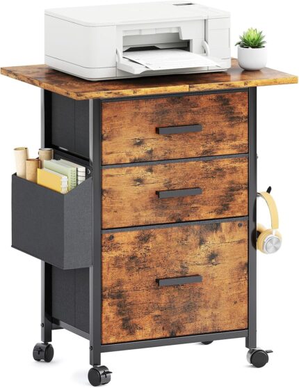 Rustic Industrial Mobile File Cabinet