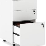 White 3-Drawer Mobile File Cabinet
