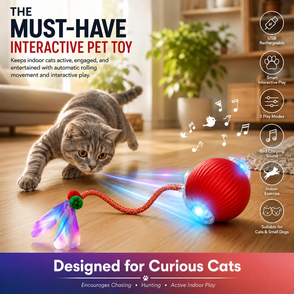 Smart Interactive Pet Ball Toy – Smart Interactive Cat & Dog Ball Toy — image 2