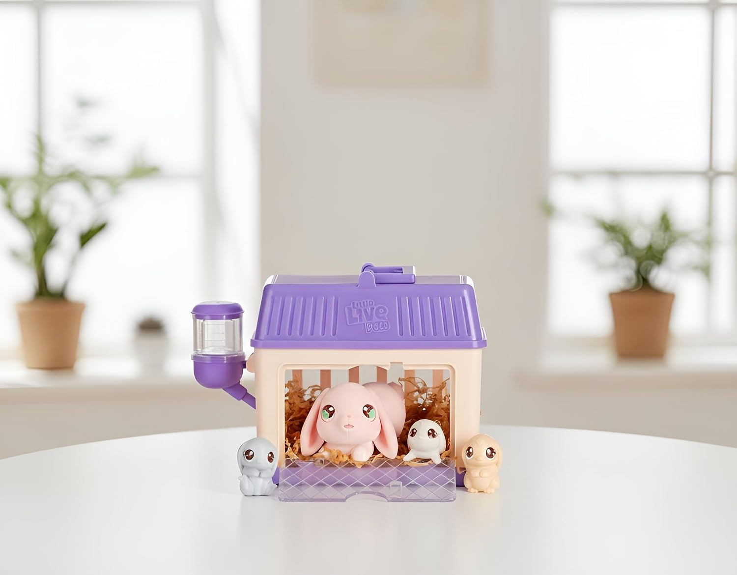 Mama Surprise Rabbit Hutch with 3 Babies — Interactive Plush — image 2