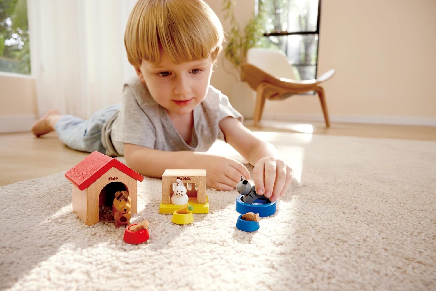 Wooden Pet Animals Play Set with Accessories — Educational Toy — image 2