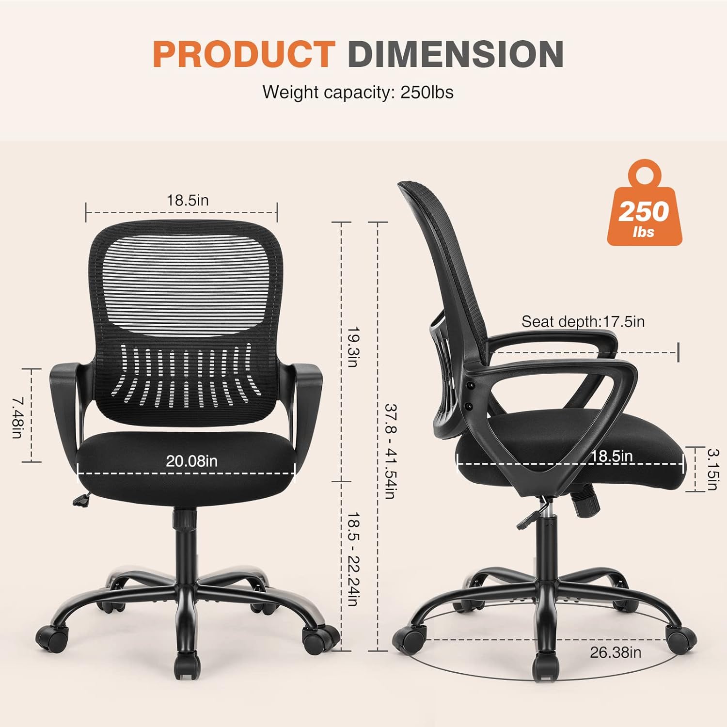 Sweetcrispy Home Office Managerial Executive Chair with Ergonomic Design — view 2