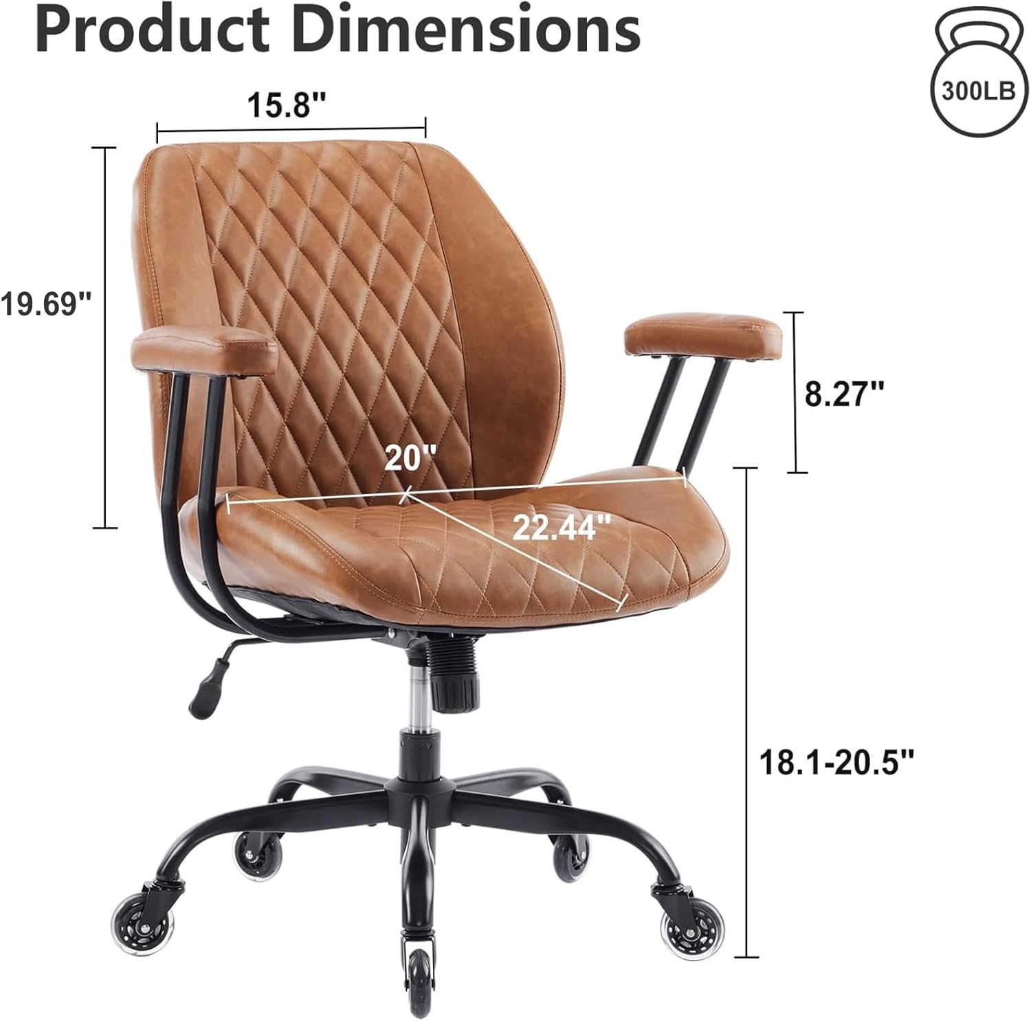 YFO Home Office Desk Chair Office Rubber Casters Ergonomic Computer Chair — view 2
