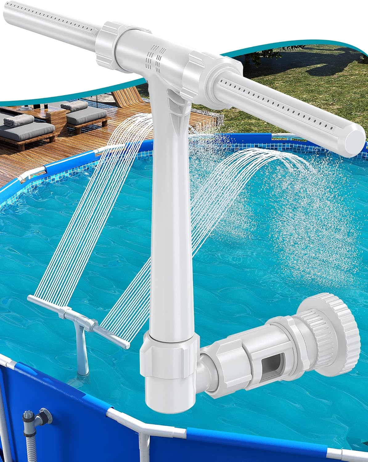 Adjustable Pool Fountain HydroSpray Dual Head Pool Fountain