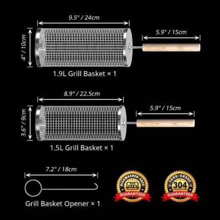 Rotating Stainless Steel Grill Baskets - image 2