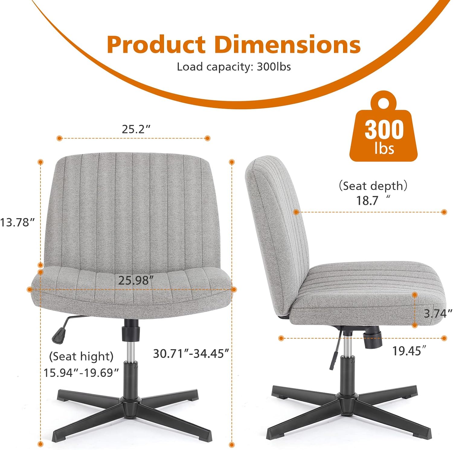Sweetcrispy Criss Cross Office Chair, Vanity Chair, Home Office