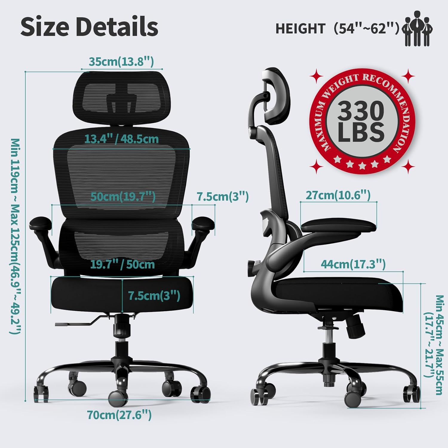 TRALT Office Chair Ergonomic Desk Chair – Gaming Chair with Lumbar Support | 330